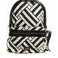 Dolce & Gabbana Black White Nylon Leather Travel Back Pack Bag