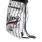 Dolce & Gabbana Black White Striped Polyester Drawstring Bag