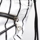 Dolce & Gabbana Black White Striped Polyester Drawstring Bag