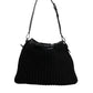 Dolce & Gabbana Black Cashmere Knitted Leather Shoulder Bag