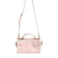 Dolce & Gabbana Light Pink Logo Plaque Soft Leather Strap Crossbody Bag