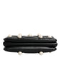 Dolce & Gabbana Black Leather Pearl Embellished Logo Shoulder Bag