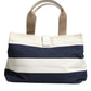 Dolce & Gabbana White Navy Striped Canvas Top Handle Tote Tote Bag