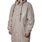 MSGM Beige Full Zip Hooded Long Sleeves Casual Coat Jacket