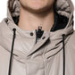 MSGM Beige Full Zip Hooded Long Sleeves Casual Coat Jacket