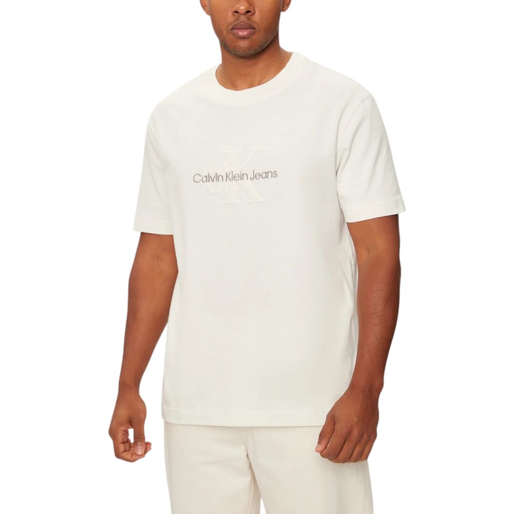 Calvin Klein Jeans Beige Cotton T-Shirt