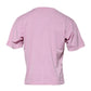 Dolce & Gabbana Pink Logo Print Cotton Crew Neck T-shirt