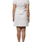 Dolce & Gabbana White Crystal Embellished Jacquard Brocade Mini Dress