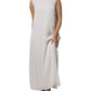 Peserico White Sleeveless Round Neck Shift Long Maxi Dress