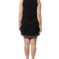 PINKO Black Embellished Polyester Sleeveless Shift A-line Mini Dress