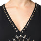 PINKO Black Embellished Polyester Sleeveless Shift A-line Mini Dress