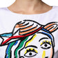 Moschino Couture White Printed Viscose Sheath Mini Dress