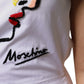 Moschino Couture White Printed Viscose Sheath Mini Dress