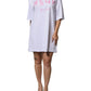 MSGM White Logo Print Cotton T-shirt Short Sleeves Mini Dress