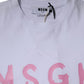 MSGM White Logo Print Cotton T-shirt Short Sleeves Mini Dress