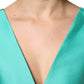 Alberta Ferretti Green Satin Polyester Sleeveless V-neck Layered Dress