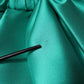 Alberta Ferretti Green Satin Polyester Sleeveless V-neck Layered Dress