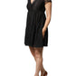 Blugirl Black Short Sleeves Floral Lace Trim A-line Mini Dress
