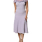 Blumarine Purple Short Sleeves Floral Lace Trim A-line Midi Dress