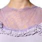 Blumarine Purple Short Sleeves Floral Lace Trim A-line Midi Dress