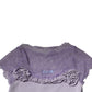 Blumarine Purple Short Sleeves Floral Lace Trim A-line Midi Dress