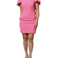 Dondup Pink Viscose Short Sleeves Backless Sheath Mini Dress