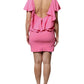 Dondup Pink Viscose Short Sleeves Backless Sheath Mini Dress
