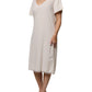 Peserico Off White Short Sleeves V-neck Shift Midi Dress