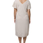 Peserico Off White Short Sleeves V-neck Shift Midi Dress