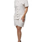 Please White Cotton Short Sleeves Button Down Romper Dress
