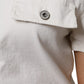 Please White Cotton Short Sleeves Button Down Romper Dress