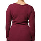 Roberto Cavalli Maroon Jumper Keyhole Knit Pullover Sweater