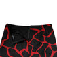 Dolce & Gabbana Black Red Abstract Mid Waist A-line Mini Skirt