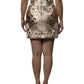 Dolce & Gabbana Gold Jacquard Embellished A-line Mini Skirt