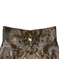 Dolce & Gabbana Gold Jacquard Embellished A-line Mini Skirt