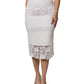 Dolce & Gabbana White Floral Lace High Waist Pencil Cut Skirt