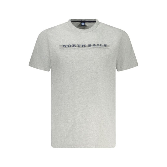 North Sails Gray Cotton Men T-Shirt