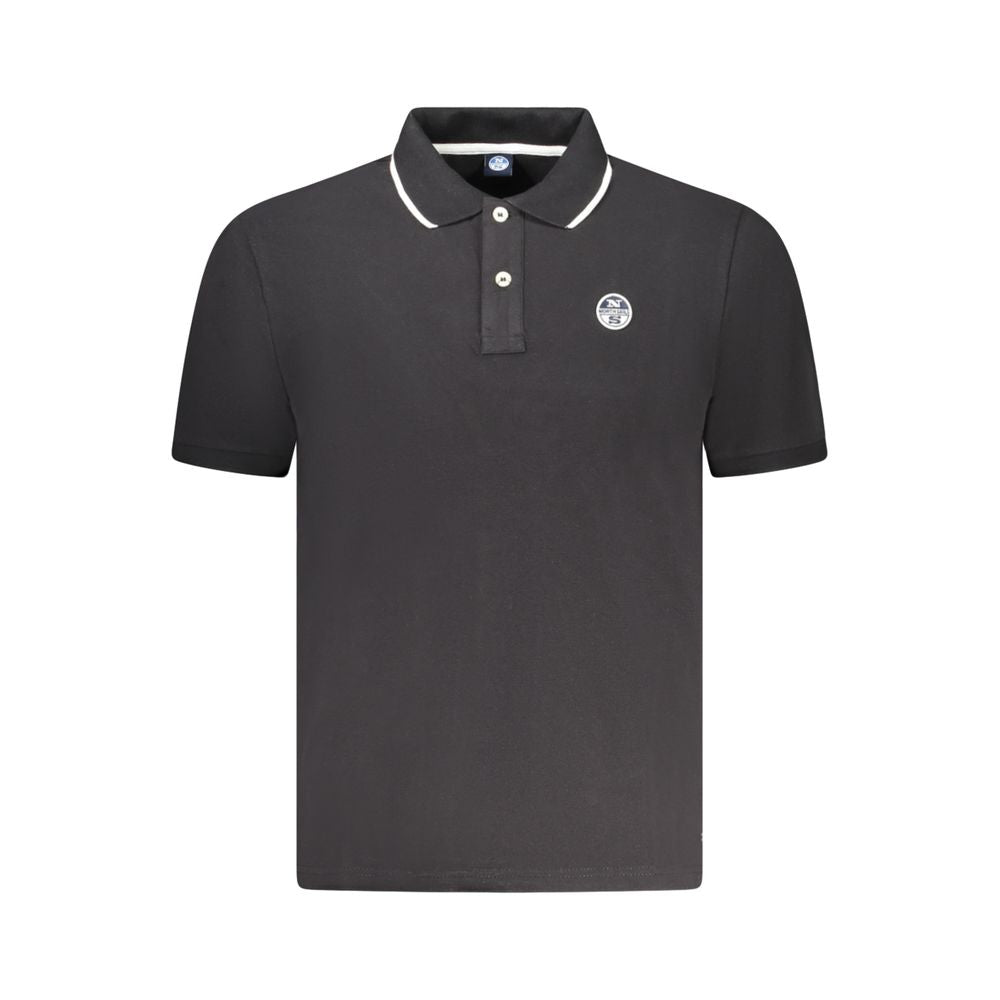 North Sails Black Cotton Mens Polo Shirt