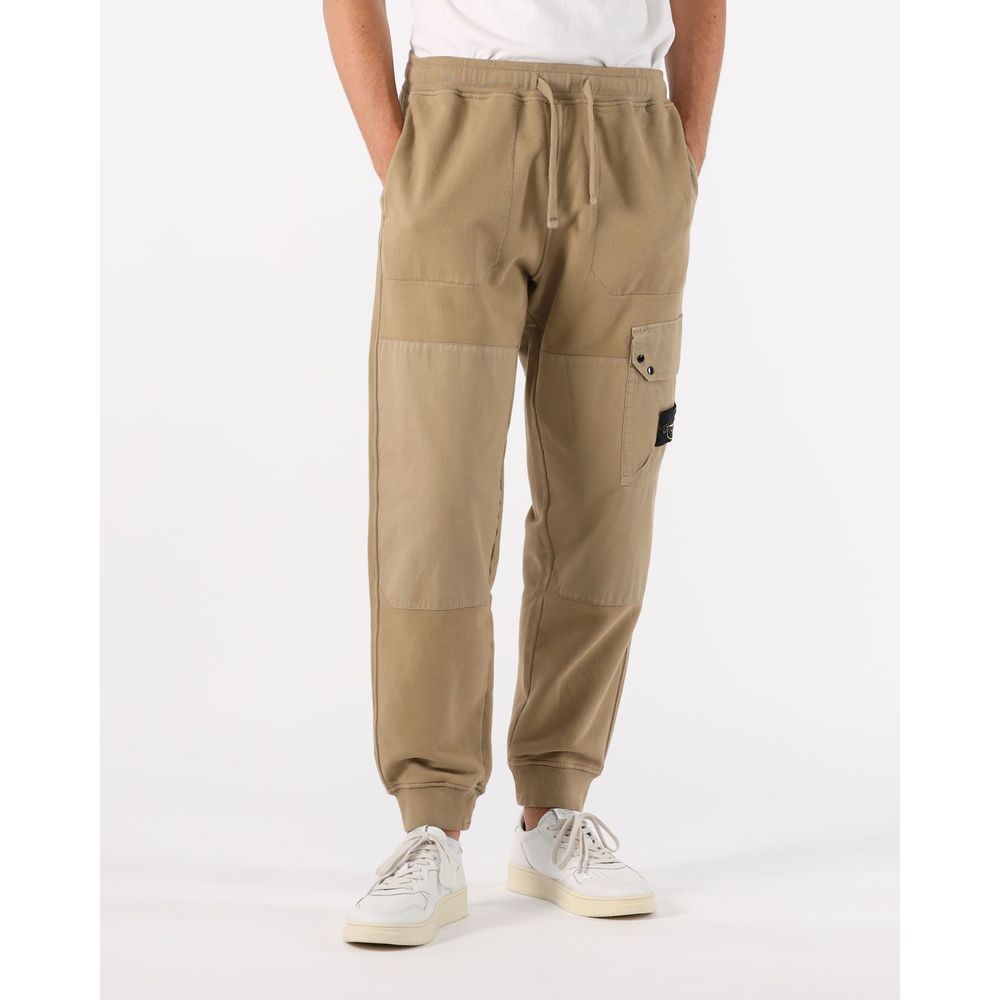 Stone Island Beige Cotton Men Cargo Trouser