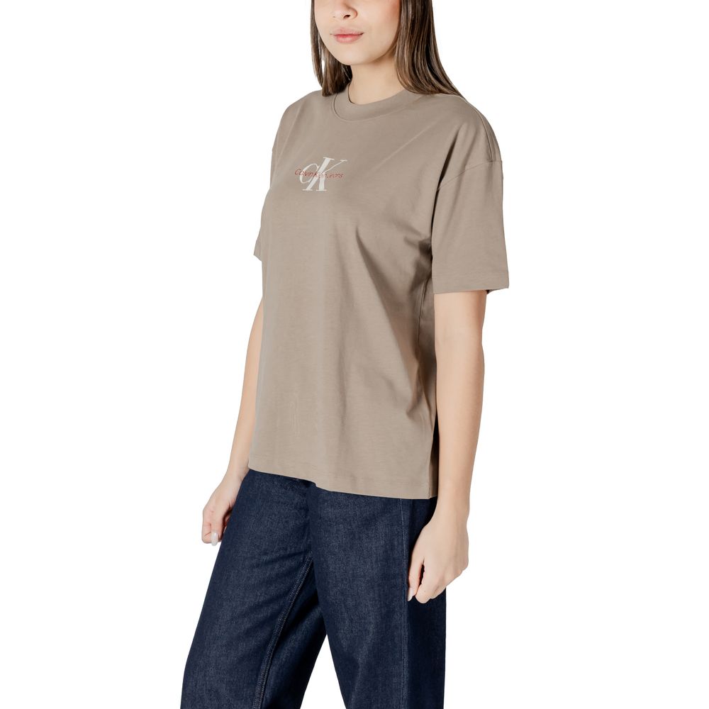 Calvin Klein Jeans Beige Cotton Tops & T-Shirt