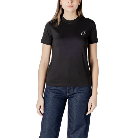 Calvin Klein Jeans Black Cotton Rigenerato Tops & T-Shirt