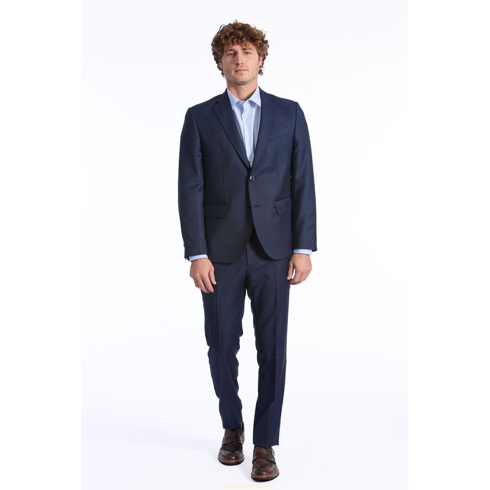 Baldinini Trend Blue Wool Men Suit