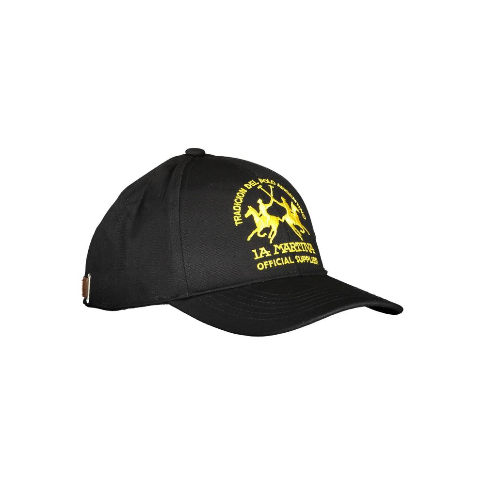 La Martina Black Cotton Men Cap