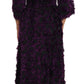 Dolce & Gabbana Elegant Fringe Sheath Dress in Purple & Black