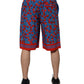 Dolce & Gabbana Blue Cherry Print Cotton Men Bermuda Shorts