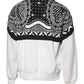 Dolce & Gabbana White Black Printed Cotton Sweatshirt Sweater