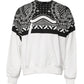 Dolce & Gabbana White Black Print Cotton Sweatshirt Sweater