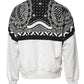 Dolce & Gabbana White Black Print Cotton Sweatshirt Sweater