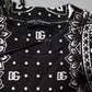 Dolce & Gabbana White Black Print Cotton Sweatshirt Sweater