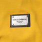 Dolce & Gabbana Yellow Logo Plaque Hooded Full Zip Sweater